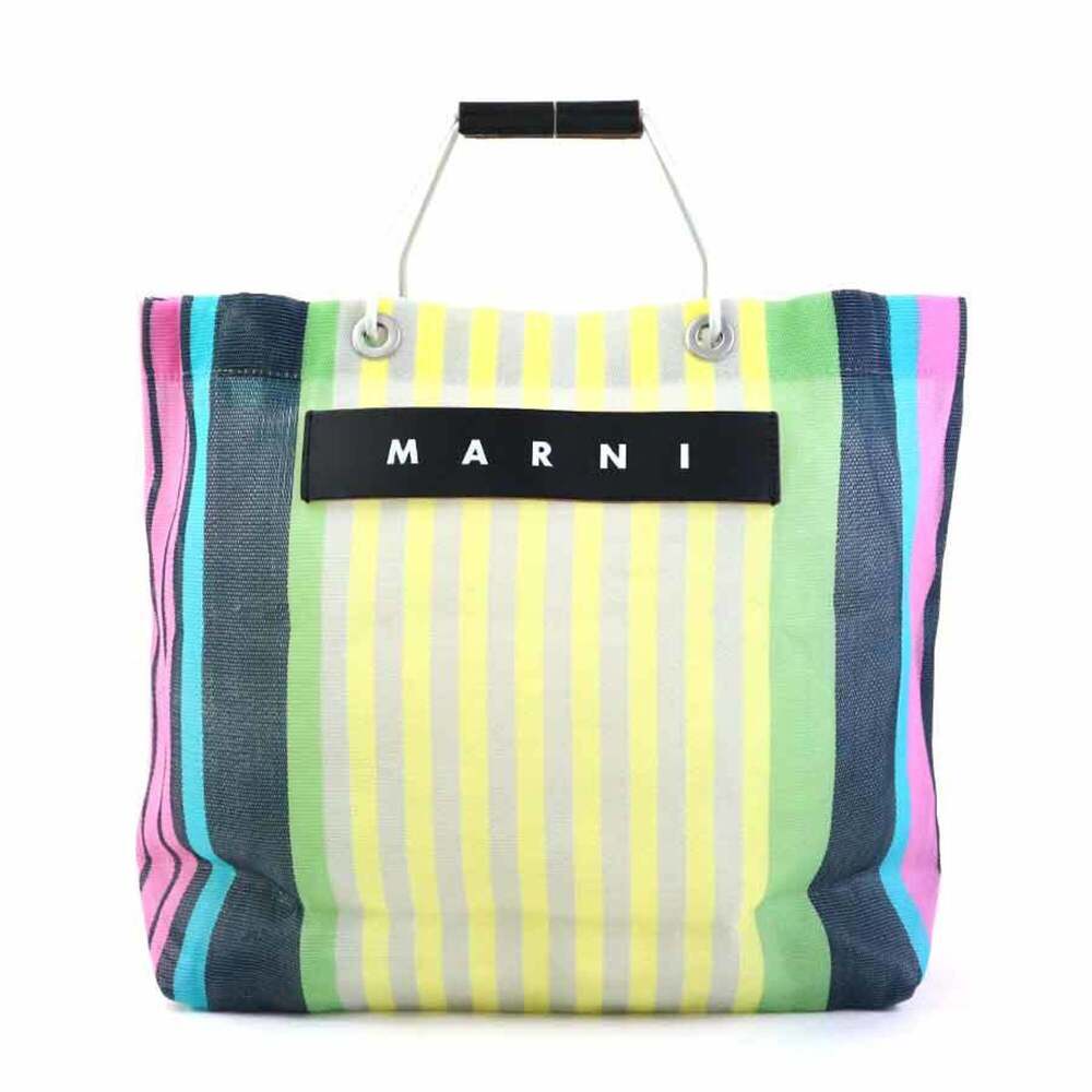MARNI handbag, Flower Cafe design, nylon, leather, aluminum, multicolor, wome...